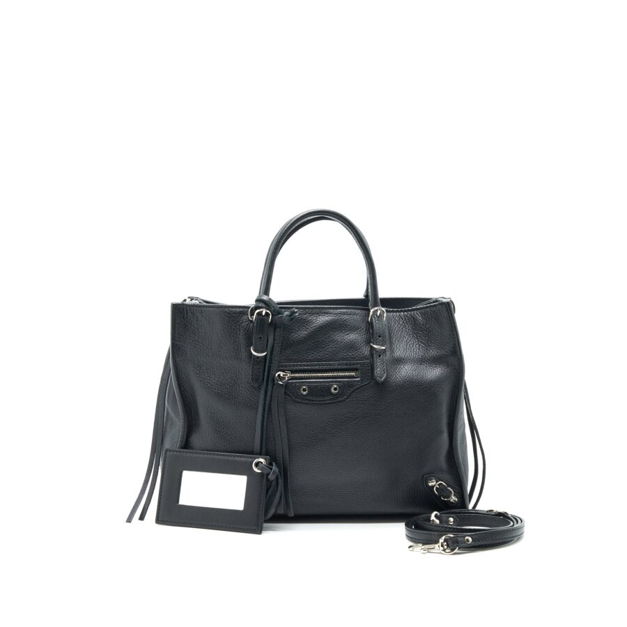 BALENCIAGA PAPIER A4 CLASSIC STUDS BAG LEATHER BLACK | Studio Nafay
