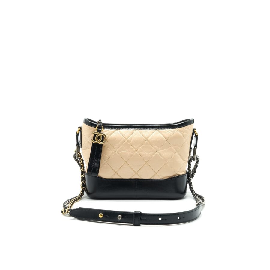 Chanel Small Gabrielle Hobo Bag Beige/Black | Studio Nafay