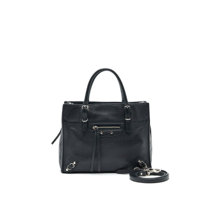 Balenciaga Papier Mini A4 Classic Studs Bag Leather Mini Black | Studio Nafay
