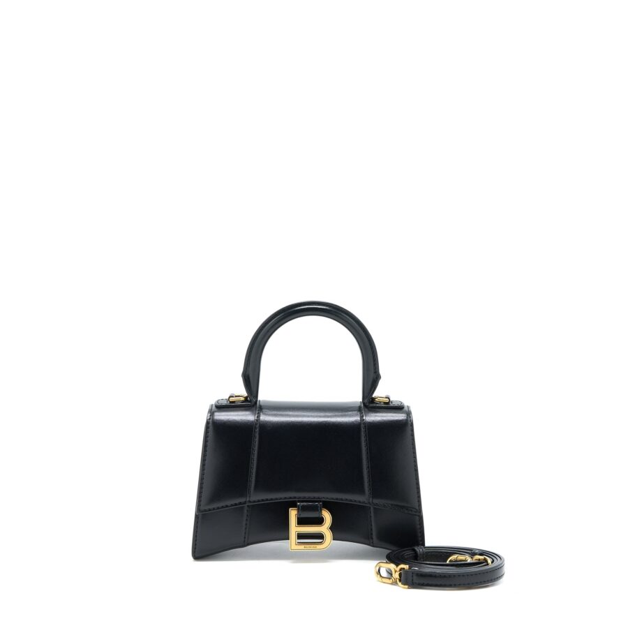 Balenciaga Hourglass XS Calfskin Black GHW | Studio Nafay