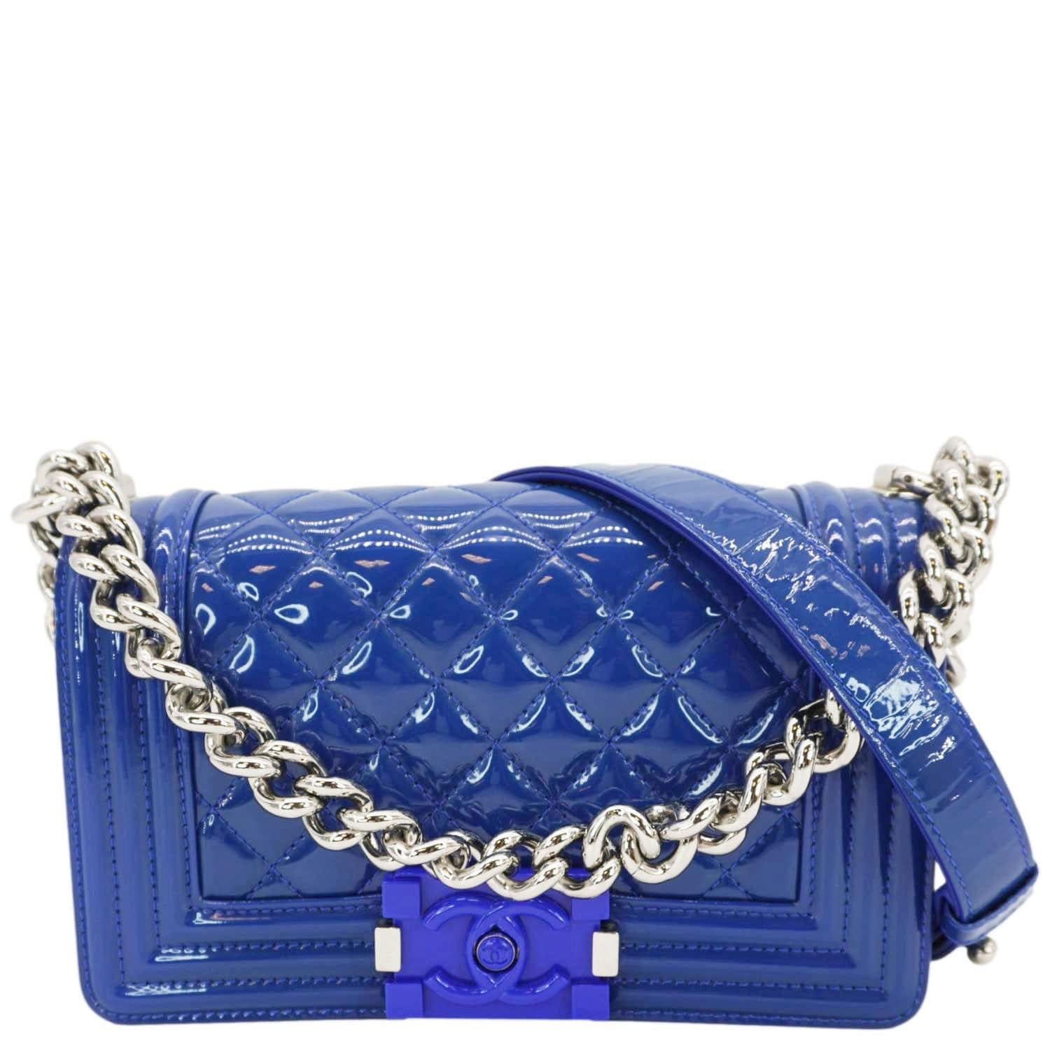Chanel Small Leather Blue Crossbody Bag