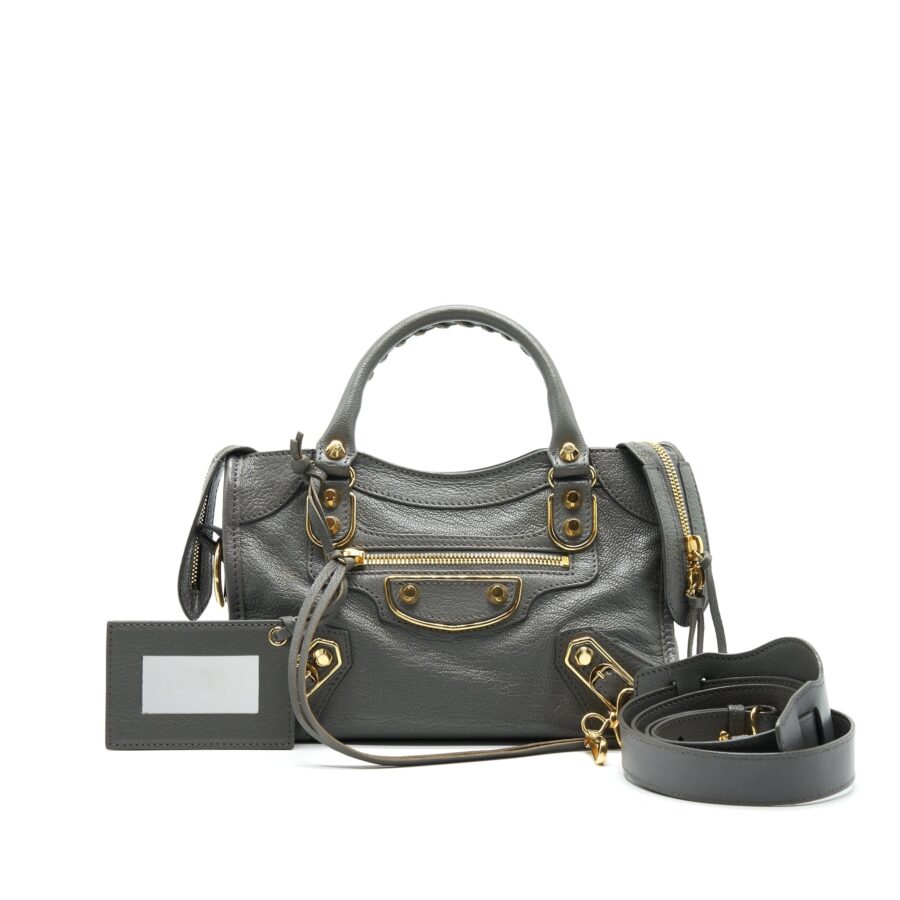 Balenciaga Mini City Bag Grey with GHW | Studio Nafay