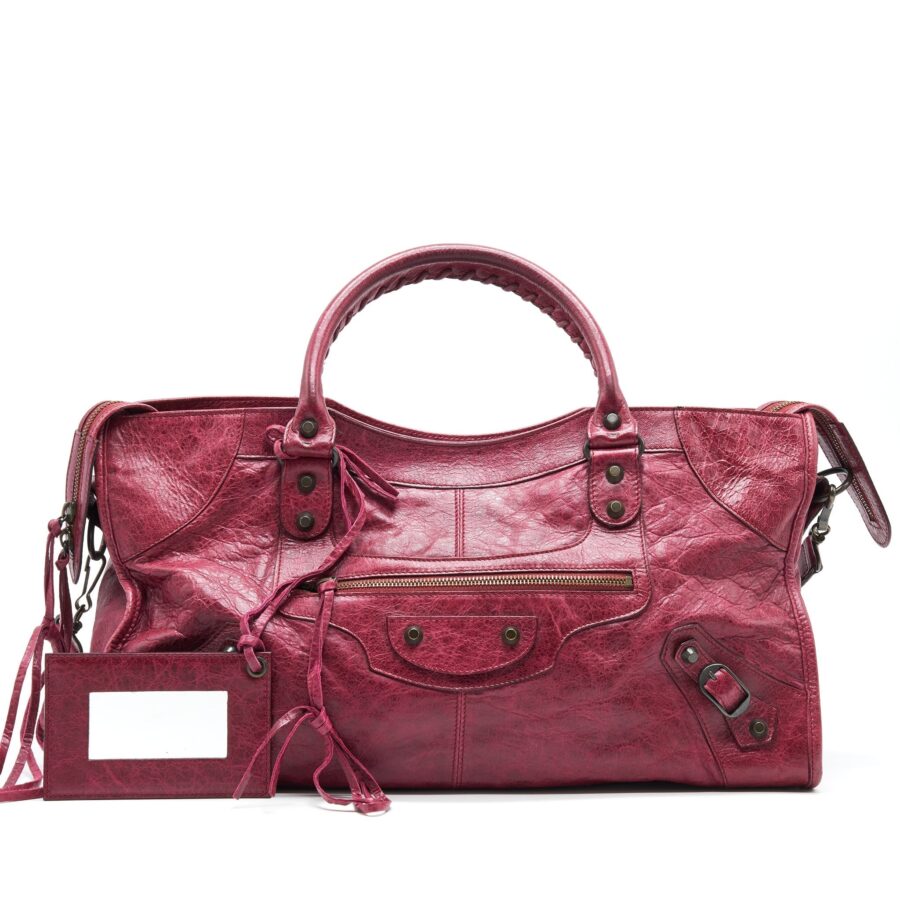 BALENCIAGA CLASSIC CITY BAG DARK RED | Studio Nafay
