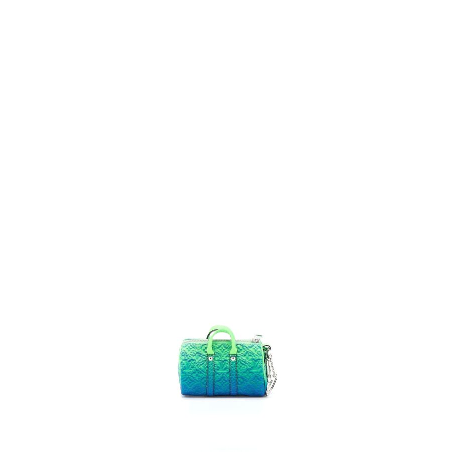 Louis Vuitton Mini Keepall Earphones Pouch Taurillon Illusion Green/Blue SHW | Studio Nafay