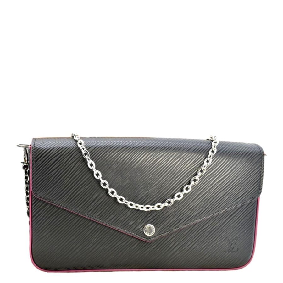 LOUIS VUITTON Felicie Pochette Epi Leather Crossbody Bag Black | Studio Nafay