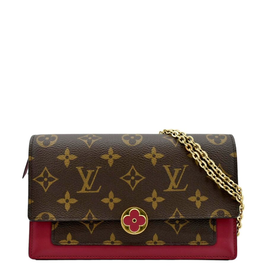 LOUIS VUITTON Flore Monogram Canvas Chain Wallet Fuchsia | Studio Nafay