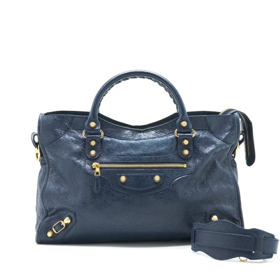 Balenciaga classic city bag Navy GHW | Studio Nafay