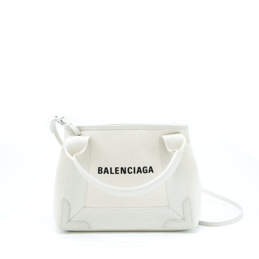Balenciaga Cabas Fabric/Leather Off white SHW | Studio Nafay