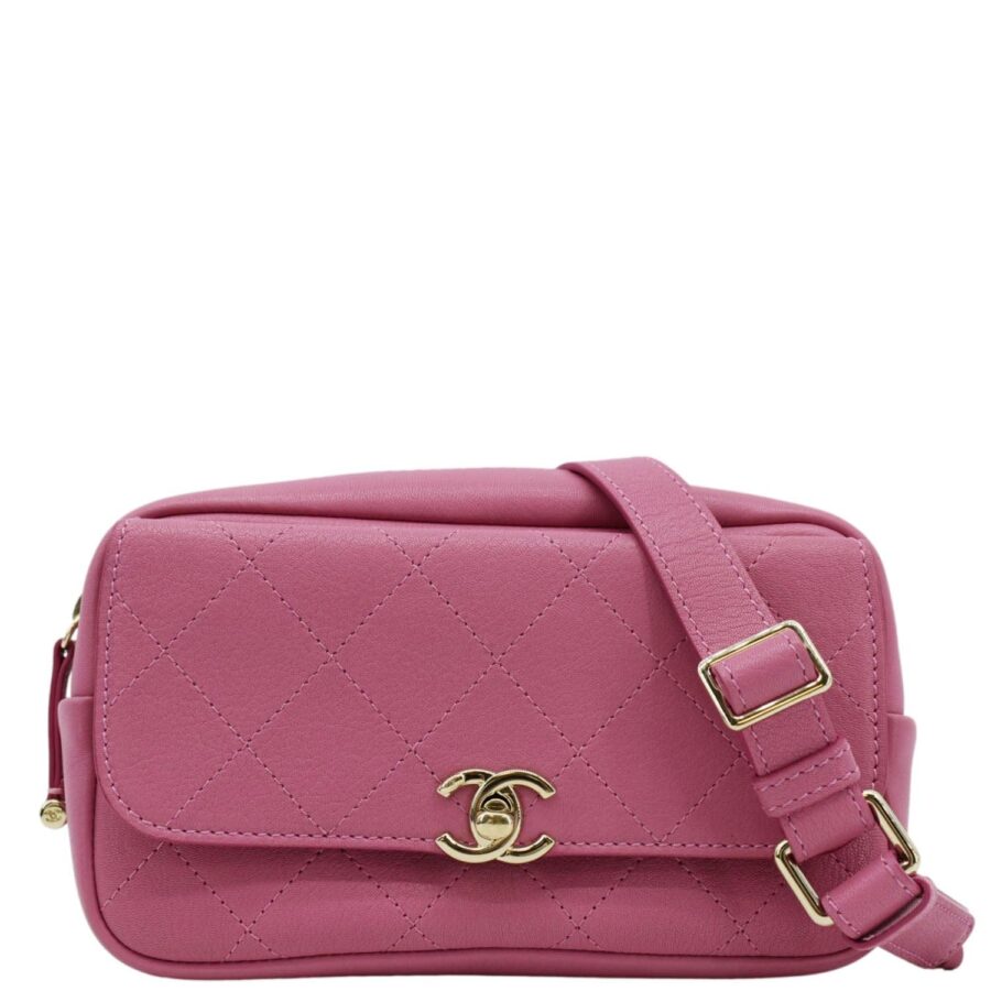 Chanel Casual Trip Leather Waist Bag Pink | Studio Nafay