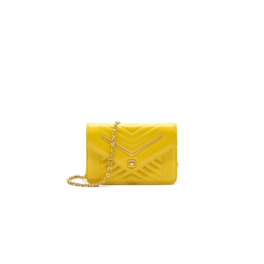 Chanel Seasonal Wallet On Chain Yellow Crossbody | Studio Nafay
