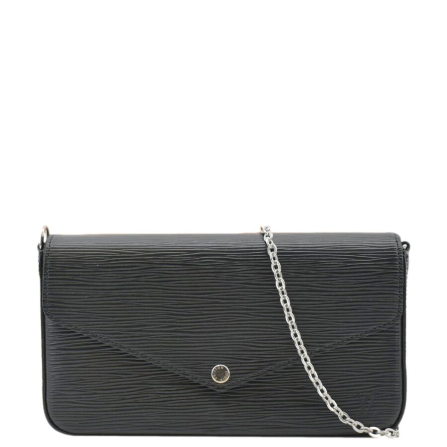 LOUIS VUITTON Felicie Epi Leather Pochette Crossbody Bag Black | Studio Nafay