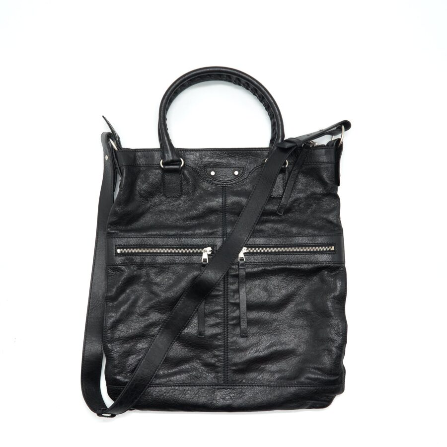 Balenciaga Top Handle Vertical Tote Bag Black SHW | Studio Nafay