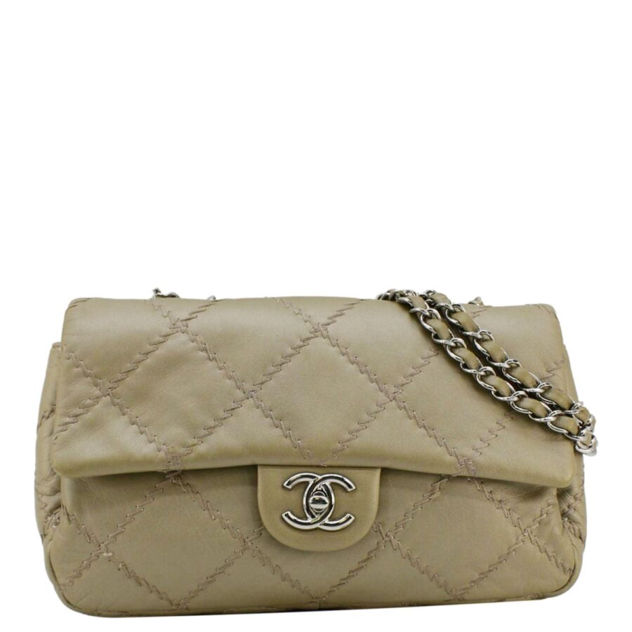 Chanel Ultra Stitch Small Flap Quilted Calfskin Leather Crossbody Bag Beige | Studio Nafay