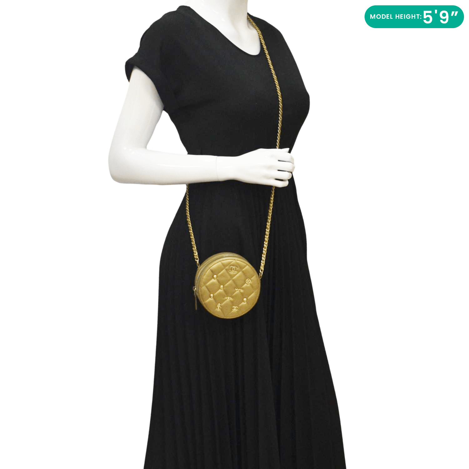 Chanel Lambskin Gold Crossbody Bag