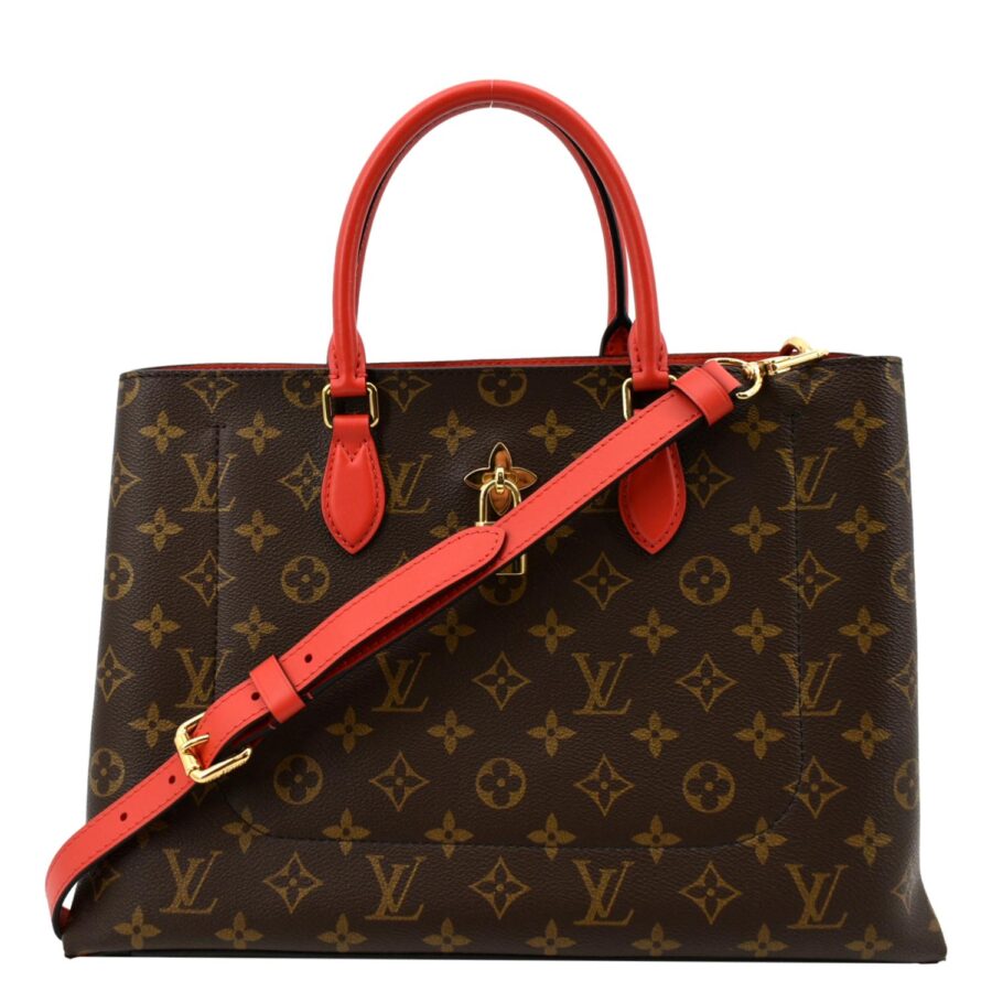 LOUIS VUITTON Flower Monogram Canvas Tote Shoulder Bag Cerise | Studio Nafay