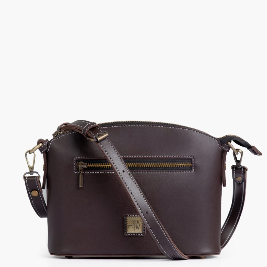 Dark brown dome cross-body bag | Studio Nafay