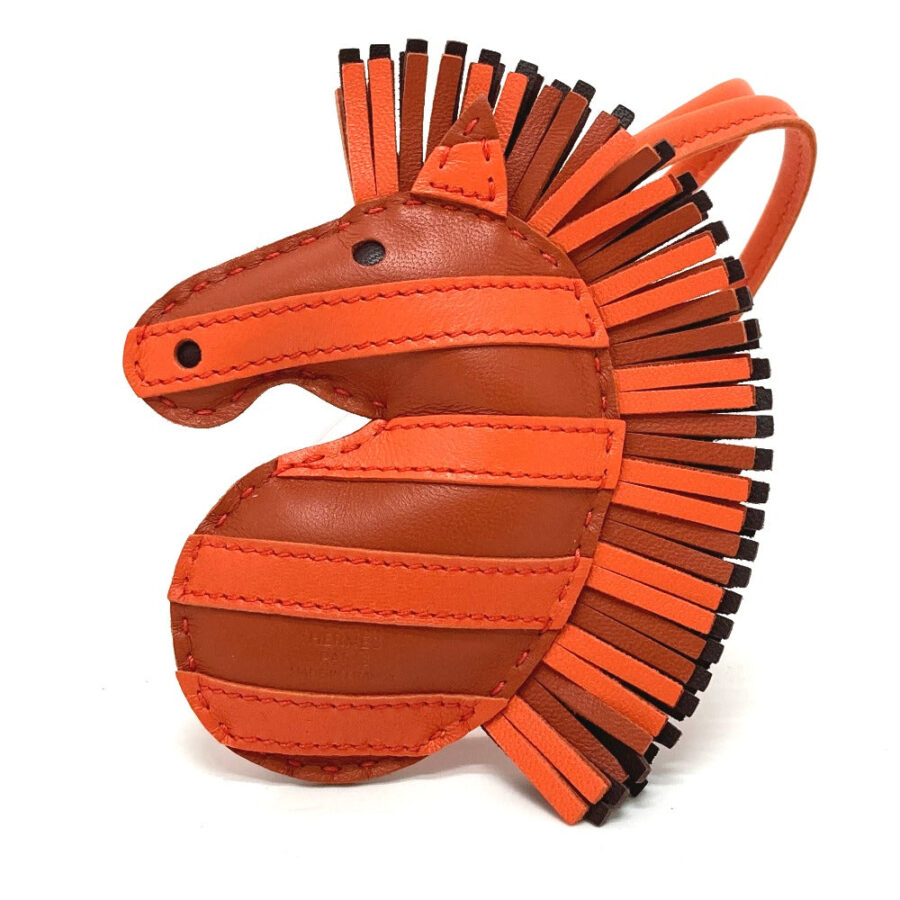 HERMES Bag charm Anyo Miro Orange zebra Gee Gee Savannah Women | Studio Nafay
