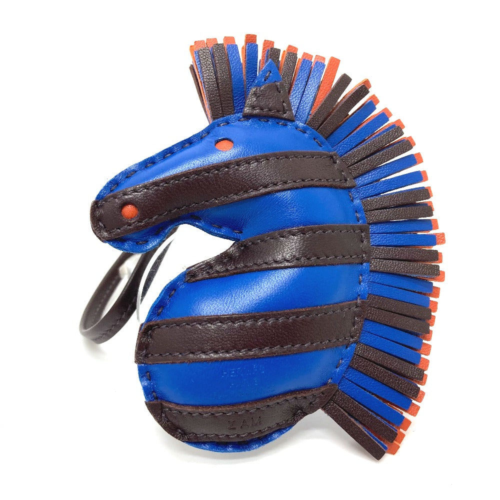 HERMES Bag charm Anyo Miro blue zebra Gee Gee Savannah Women