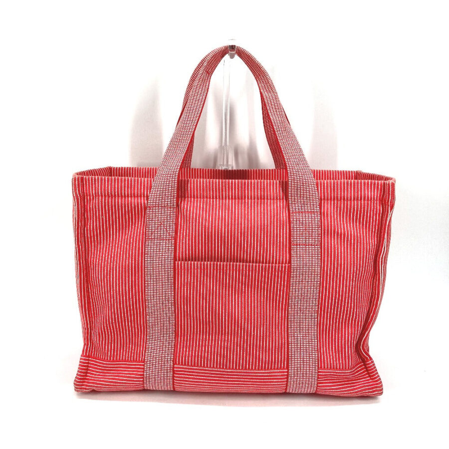 HERMES Tote Bag canvas Red Mothers bag Caval Horse Cheval Stripes Kids | Studio Nafay
