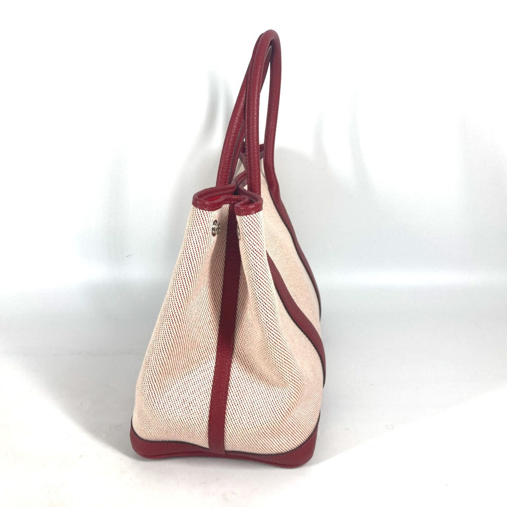 HERMES Tote Bag Toile H, Negonda Red type Shoulder Bag Shoulder Bag Garden party PM Women
