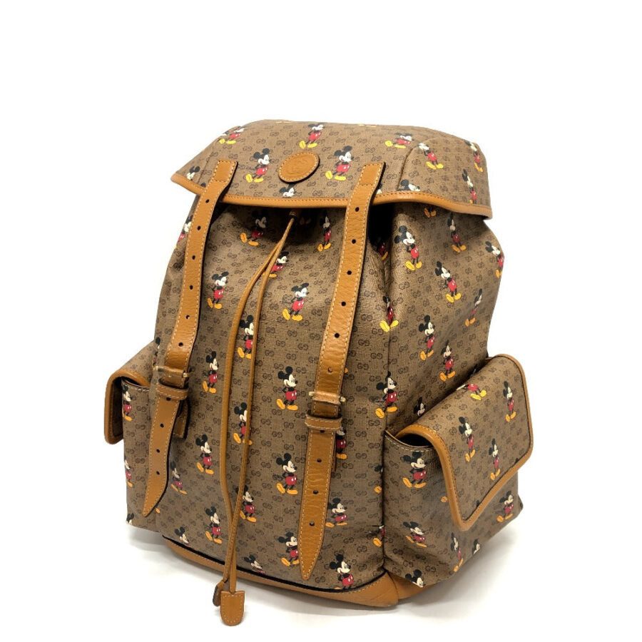 GUCCI Backpack 603898 PVC / Leather Beige x brown Mini GG Supreme Mickey Mouse DISNEY unisex(Unisex) | Studio Nafay