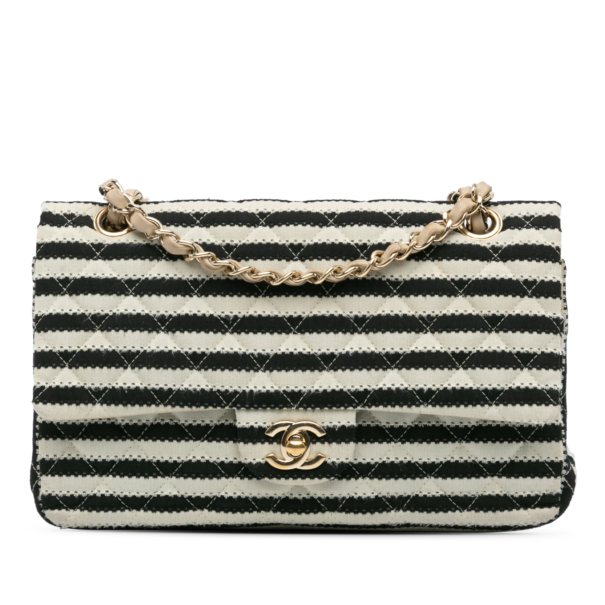 Black Chanel Medium Classic Jersey Coco Sailor Double Flap Shoulder Bag