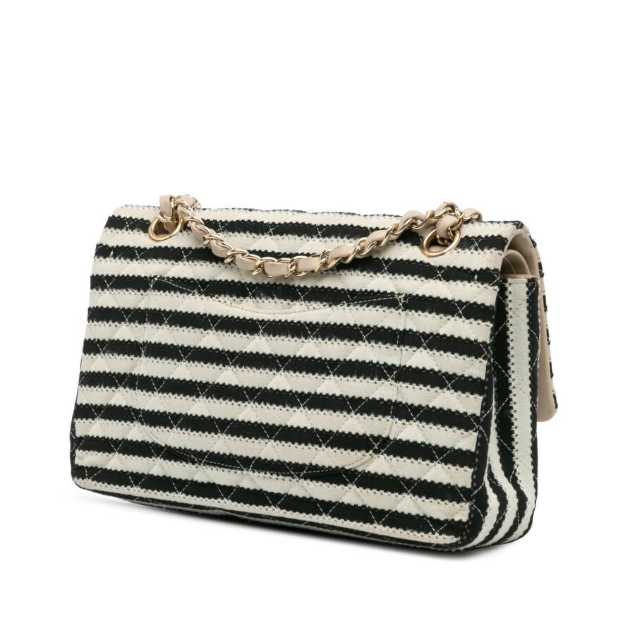 Black Chanel Medium Classic Jersey Coco Sailor Double Flap Shoulder Bag | Studio Nafay