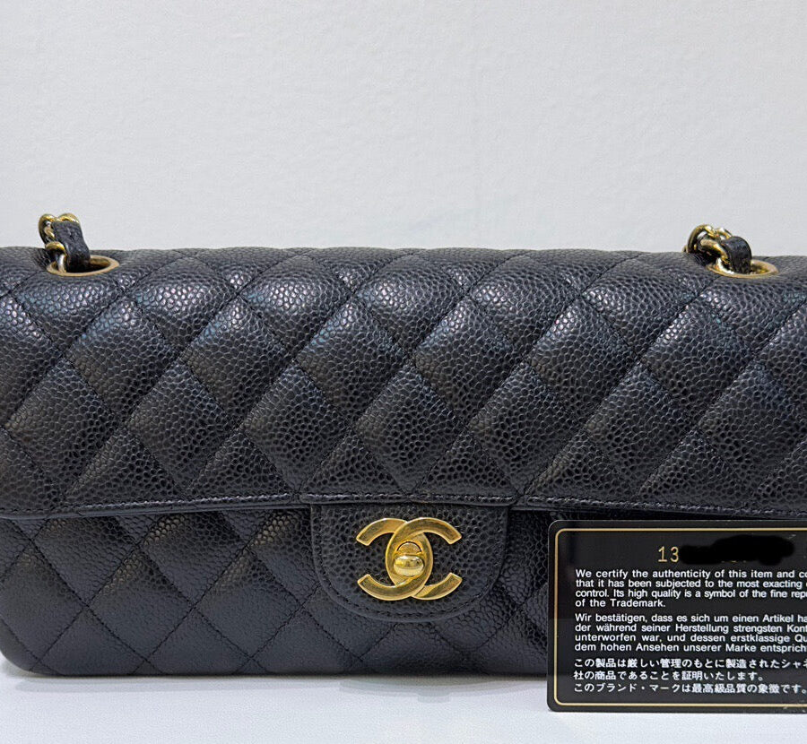 Chanel Caviar East West Flap Bag Black GHW | Studio Nafay