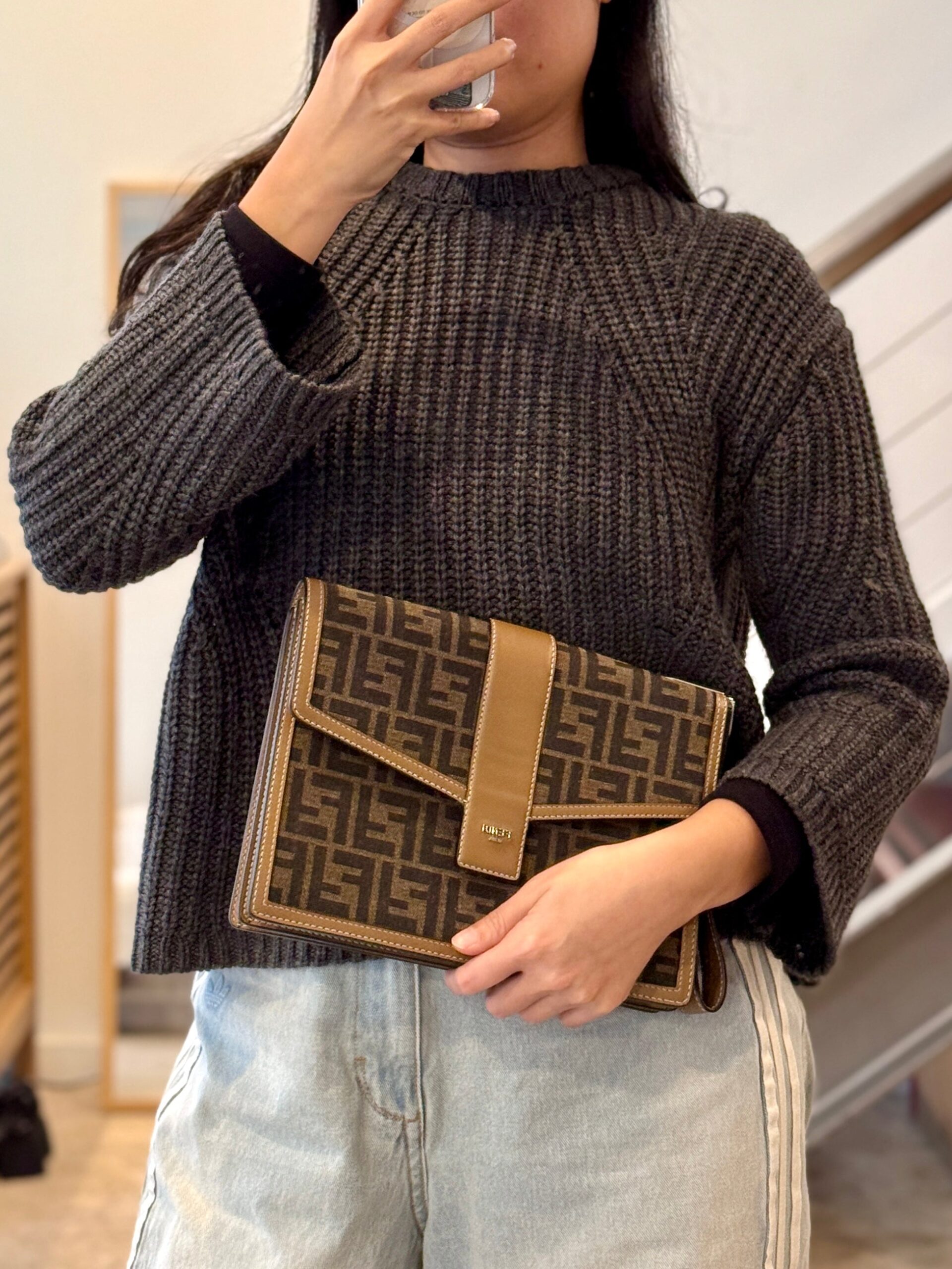 Fendi Foldover Top Messenger Clutch - Product Image 2
