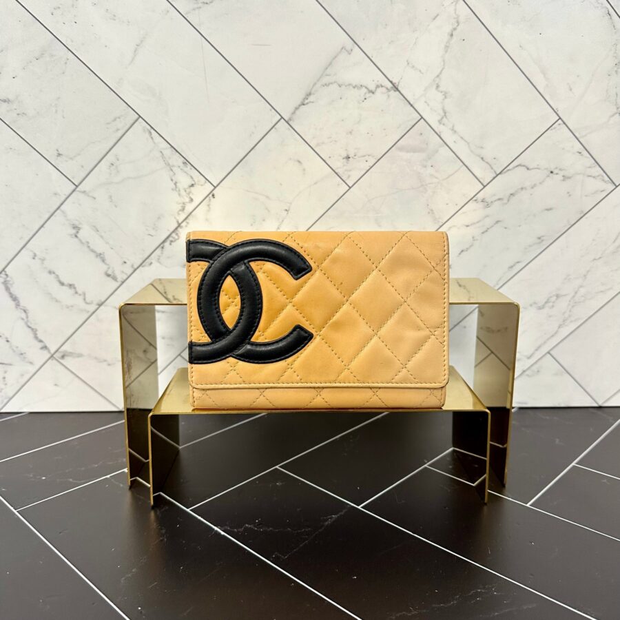 Chanel CC Cambon Tan Quilted Leather Wallet | Studio Nafay
