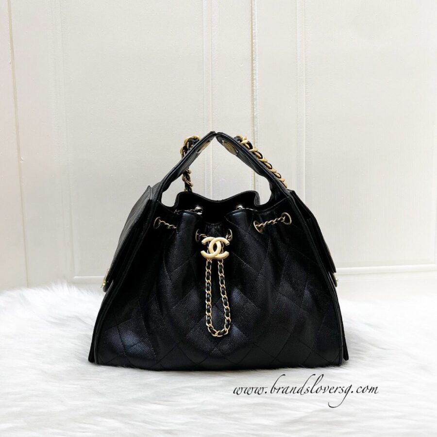 Chanel 25 Small Hobo Bag in Black Caviar and AGHW (Model: ) | Studio Nafay