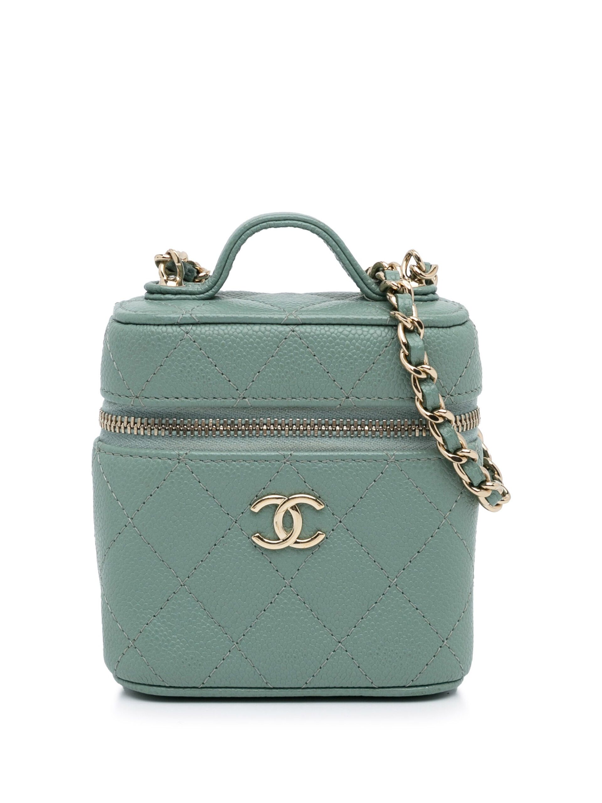 Teal Chanel CC Caviar Vanity Bag