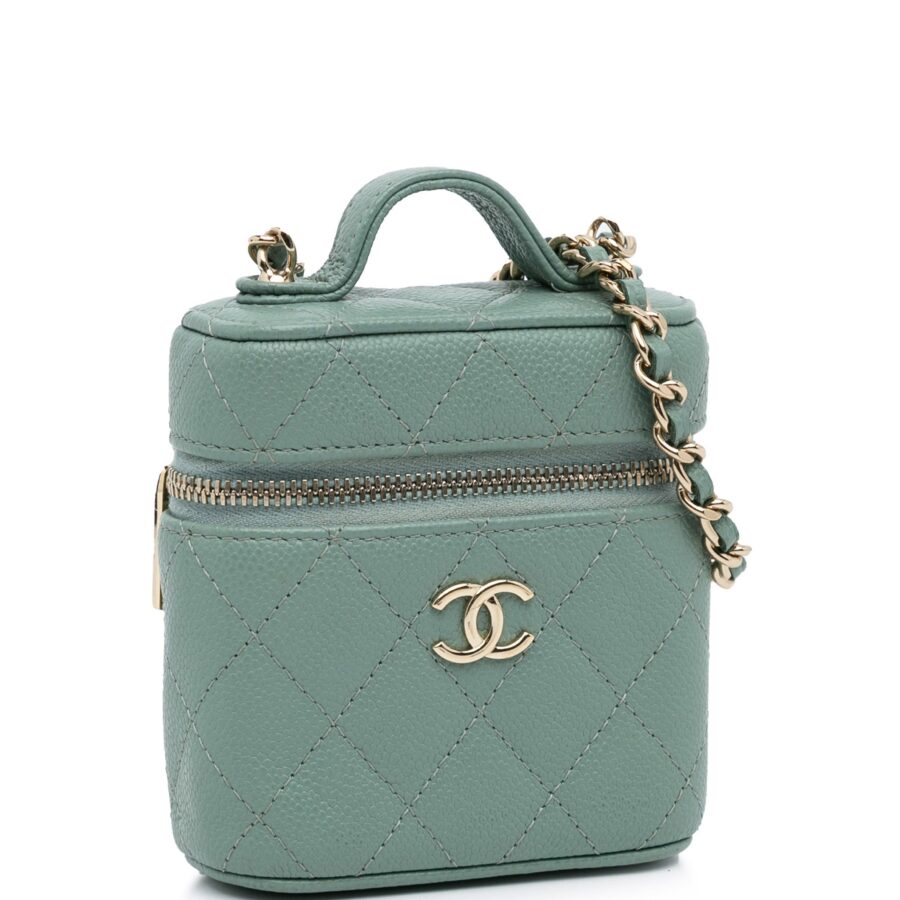 Teal Chanel CC Caviar Vanity Bag | Studio Nafay