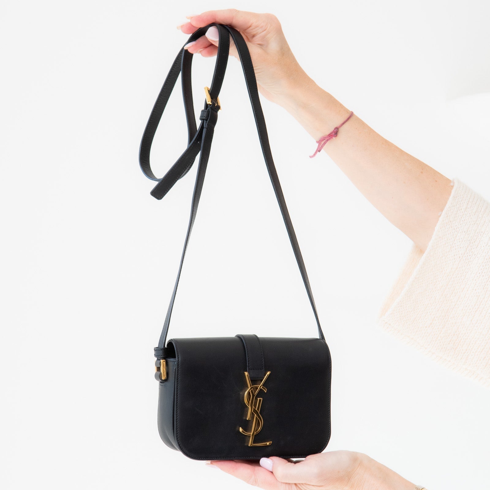 Saint Laurent Black Leather Sac Université Crossbody Bag