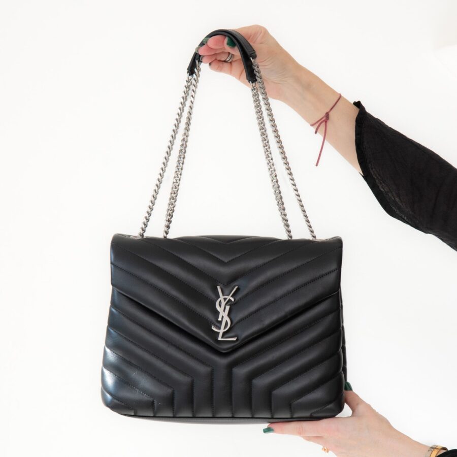 Saint Laurent Black Loulou Medium Bag | Studio Nafay