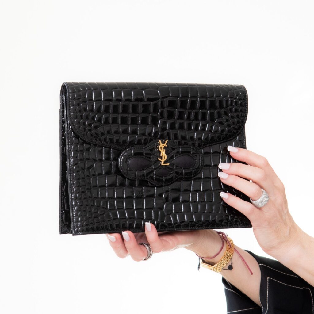 Yves Saint Laurent Black Envelope Clutch Bag - Product Image 2