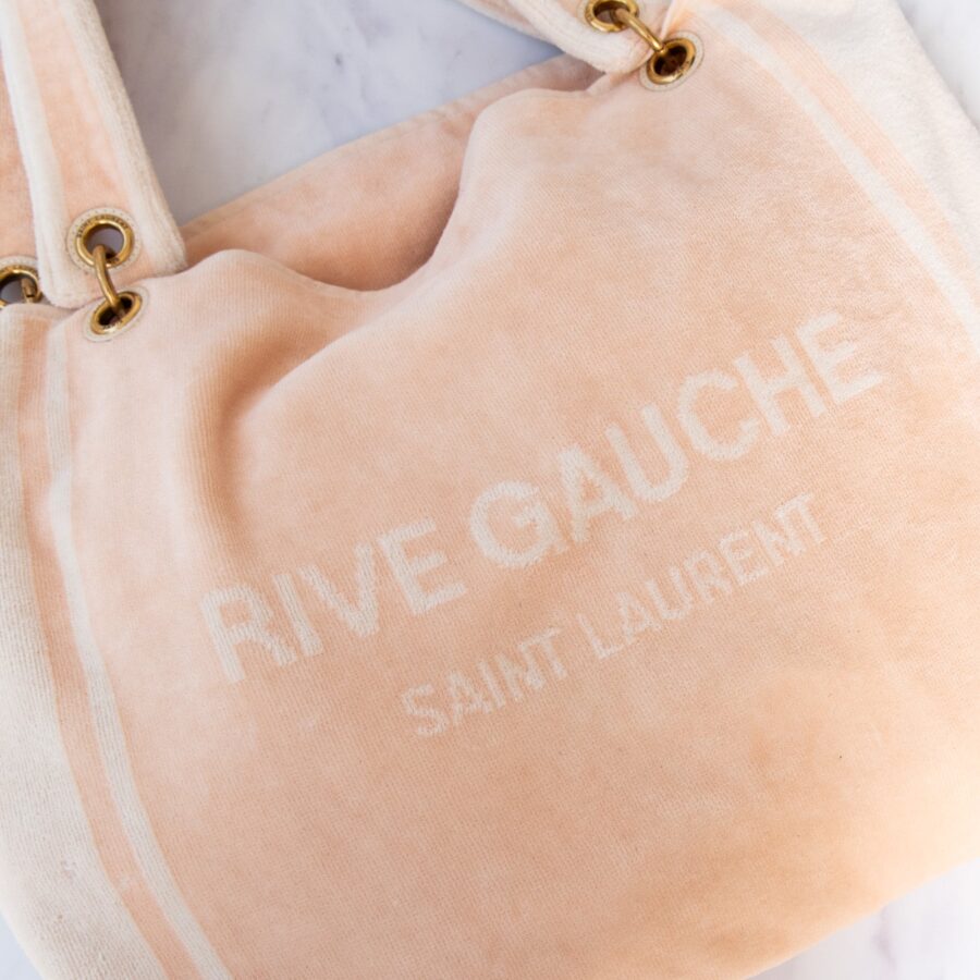 Saint Laurent Rive Gauche Cotton Towelling Tote Bag | Studio Nafay