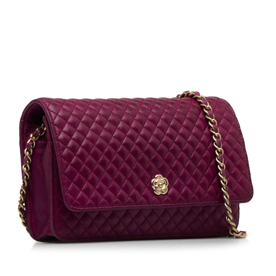 Purple Chanel Camellia Wallet On Chain Crossbody Bag | Studio Nafay