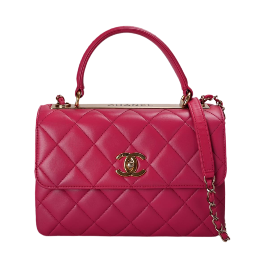 Chanel Trendy cc bag in hot pink with gold hardware in small size | Studio Nafay