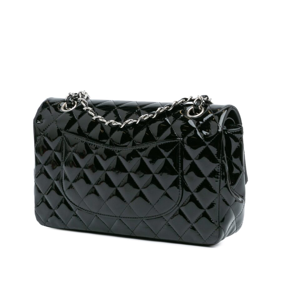Black Chanel Medium Classic Patent Double Flap Shoulder Bag | Studio Nafay