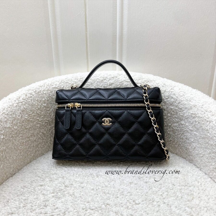 [Brand New - Sep ] Chanel 25B Vanity / Clutch with Chain (LP Style Bag) in Black Caviar and LGHW (Model: ) | Studio Nafay