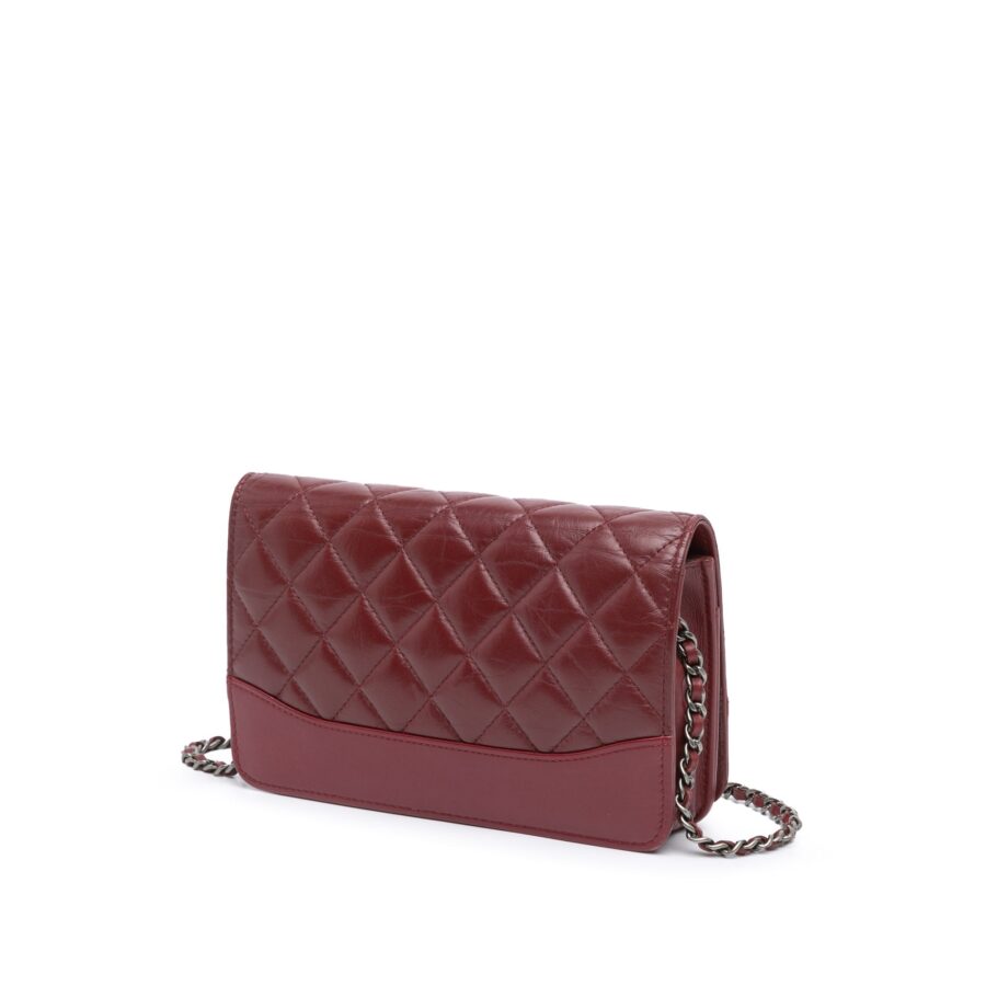 Red Chanel Quilted Aged Calfskin Gabrielle Wallet on Chain Crossbody Bag | Studio Nafay