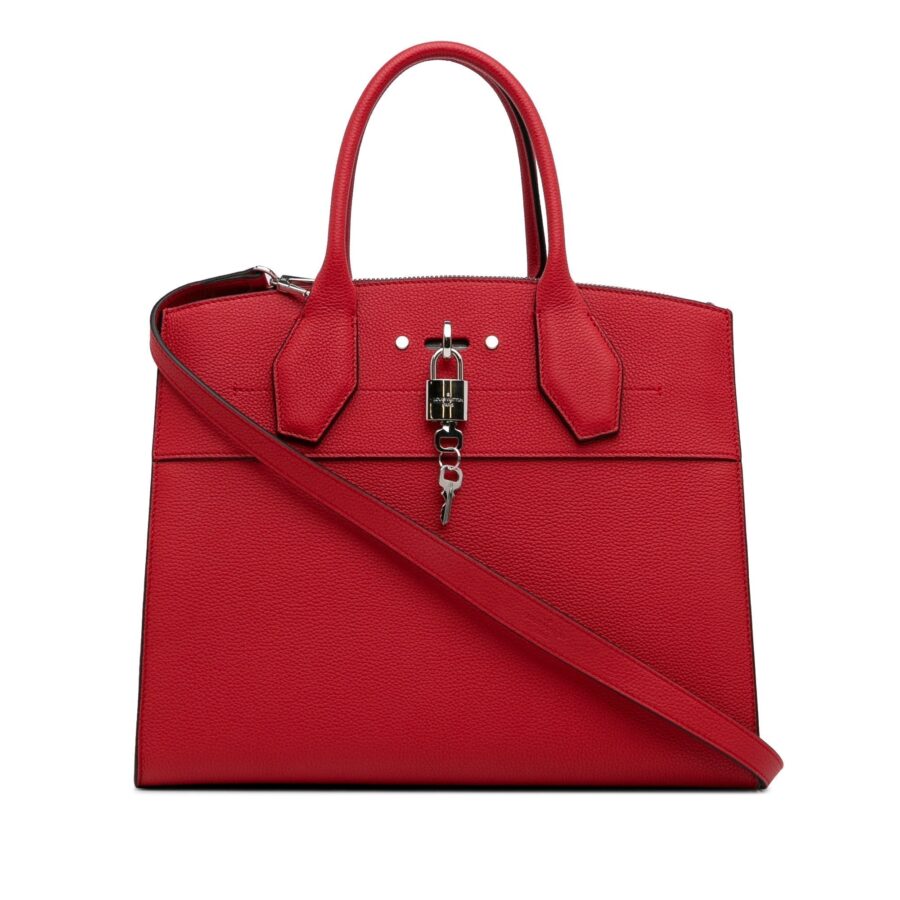 Red Louis Vuitton City Steamer MM Satchel | Studio Nafay