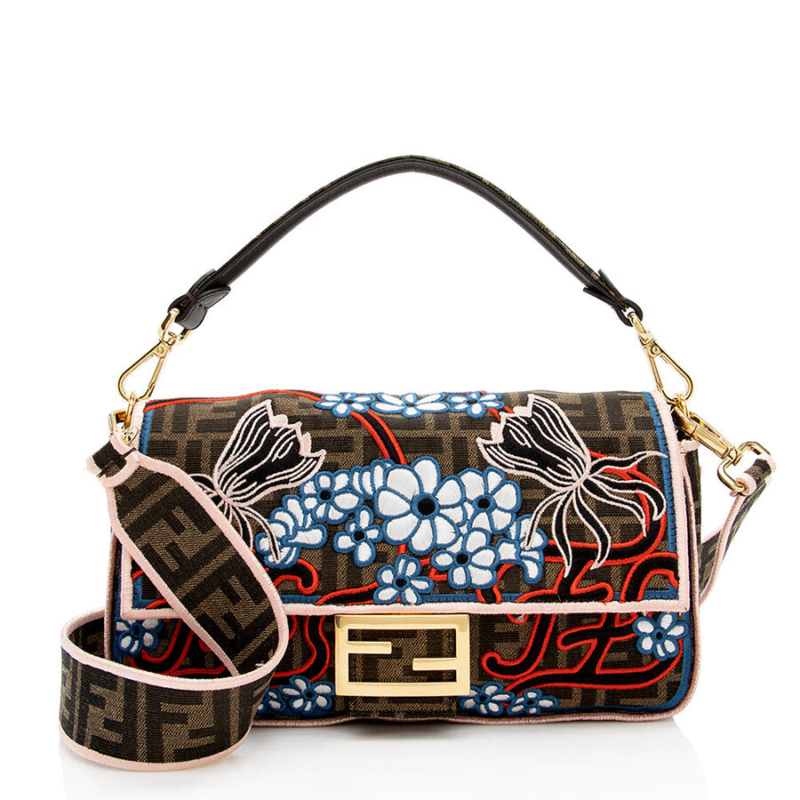 Fendi Embroidered Karligraphy Baguette Shoulder Bag | Studio Nafay