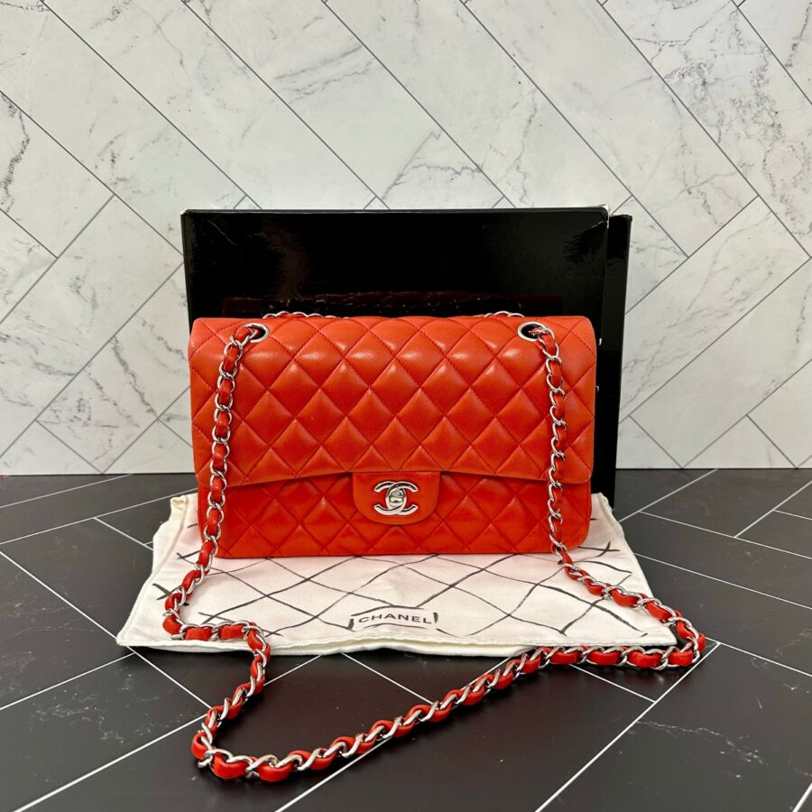 Chanel Valencia Orange Quilted Medium Double Flap Crossbody | Studio Nafay