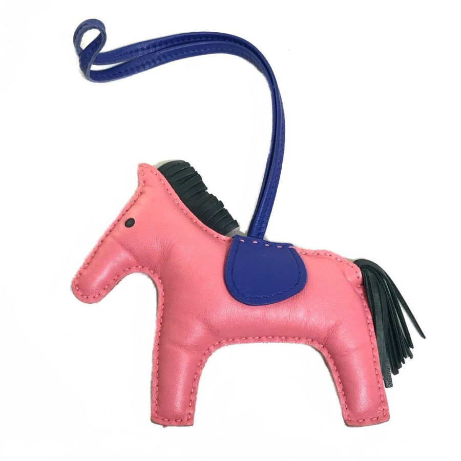 HERMES Bag charm Anyo Miro pink x blue x gray Horse horse Rodeo Charm MM Women | Studio Nafay