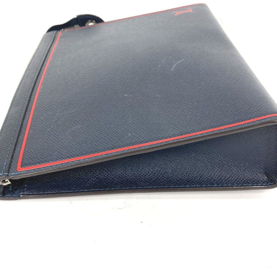 LOUIS VUITTON business bag Taiga Leather Navy Taiga Pochette Voyage mens | Studio Nafay