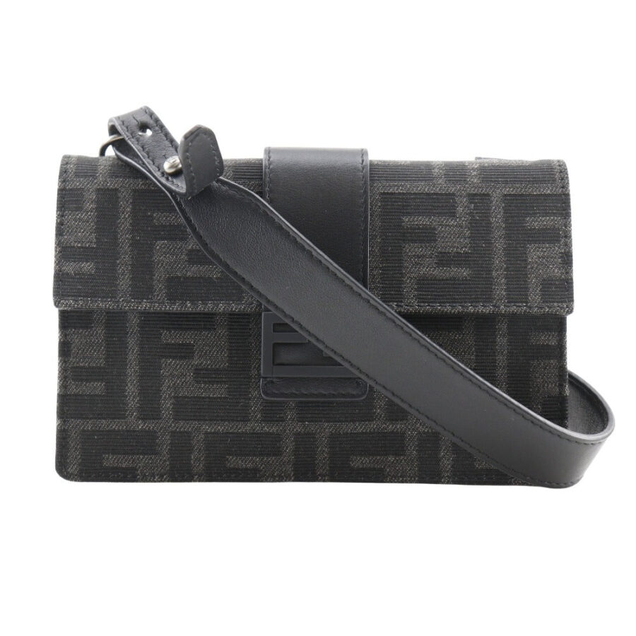 FENDI Shoulder Bag Nylon canvas, leather black clutch 3WAY Marsupio Baguette mens | Studio Nafay