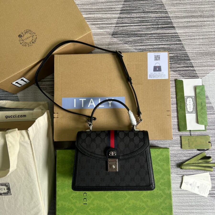 GG silver BB shoulder crossbody bag black Co branded style 680119 | Studio Nafay