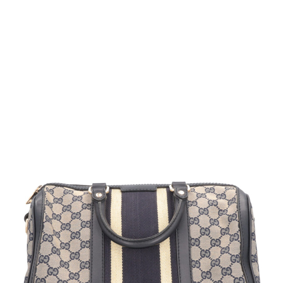 GUCCI Boston Bowling Bag Blue Canvas | Studio Nafay